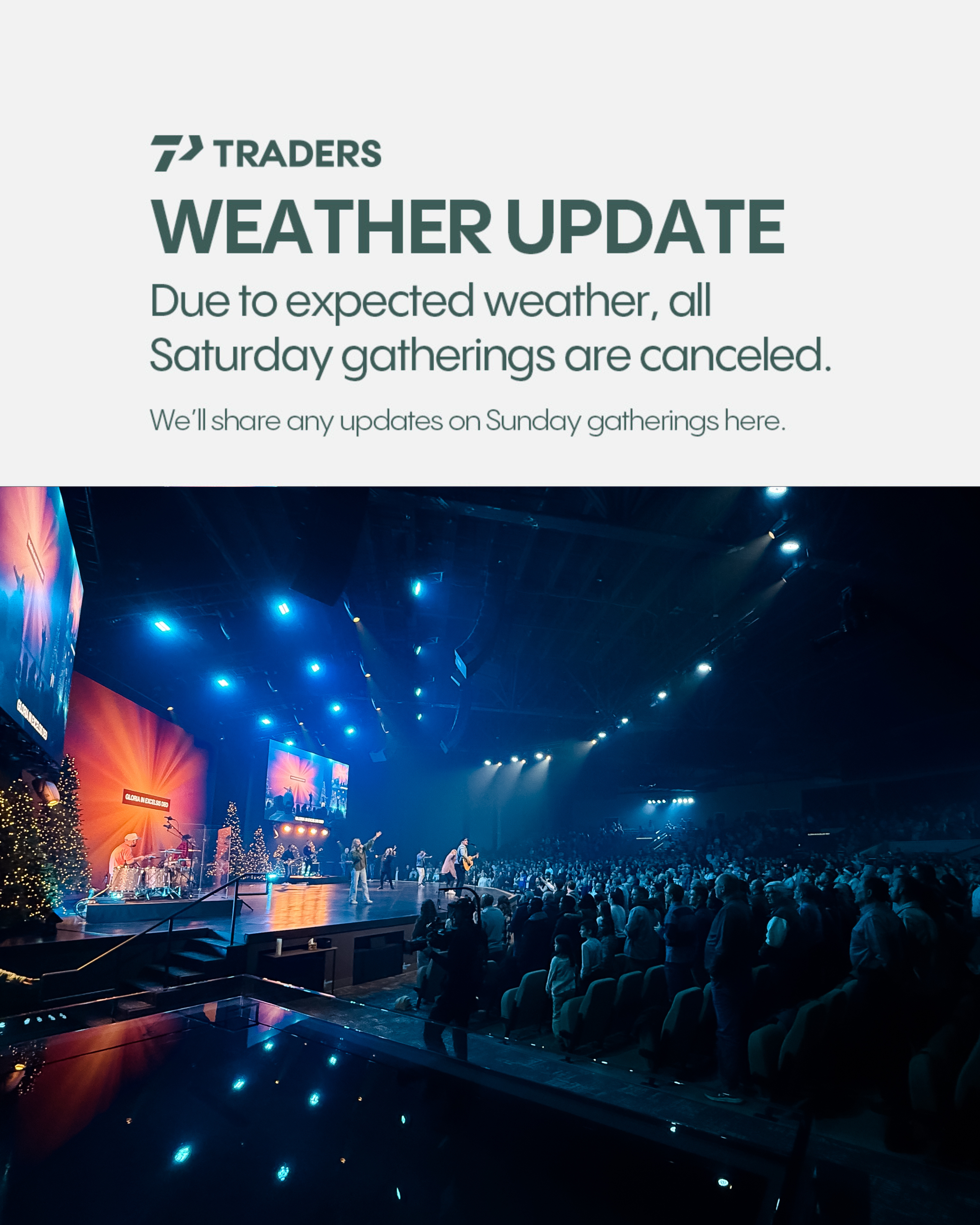 Saturday Gatherings Canceled